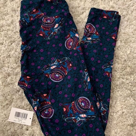 Vintage Lularoe Tribal Cameras OS leggings - Picture 2 of 3